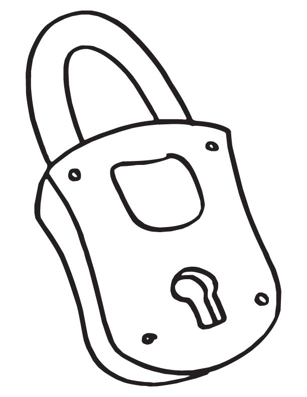 Lock coloring page