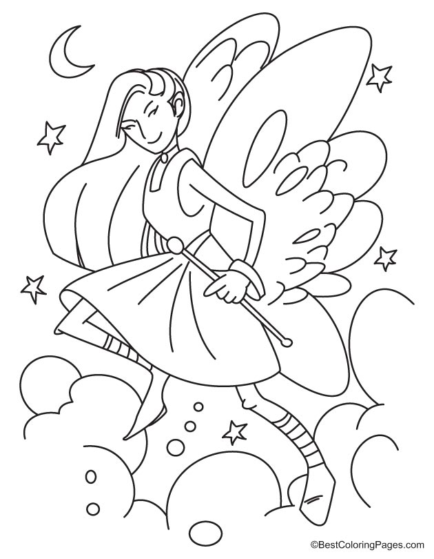 Fairy coloring page-2