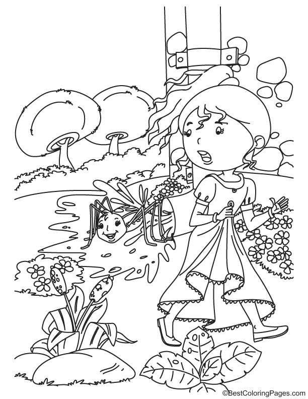 Incy wincy spider coloring page
