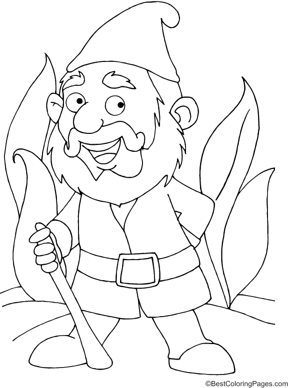 Real dwarf coloring page