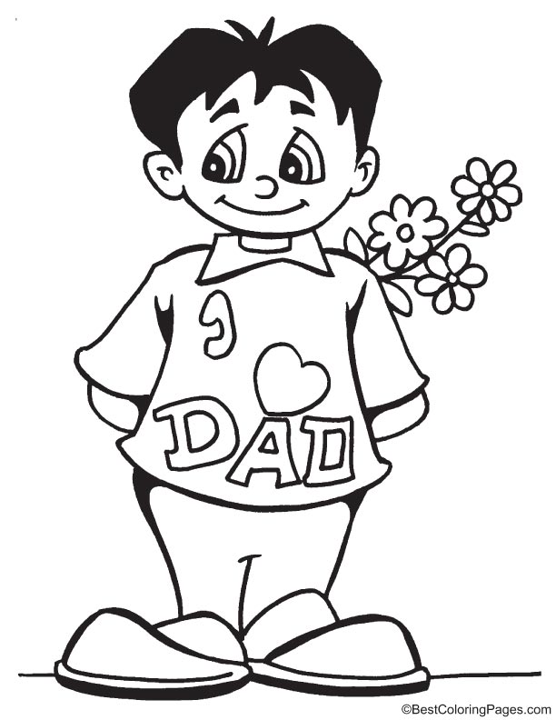 A gift for father coloring page