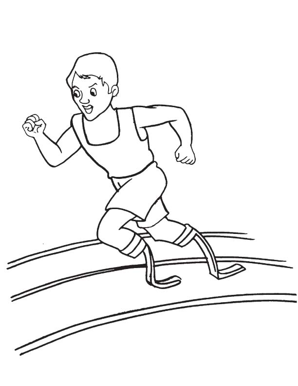 Amputee with leg prosthetic running