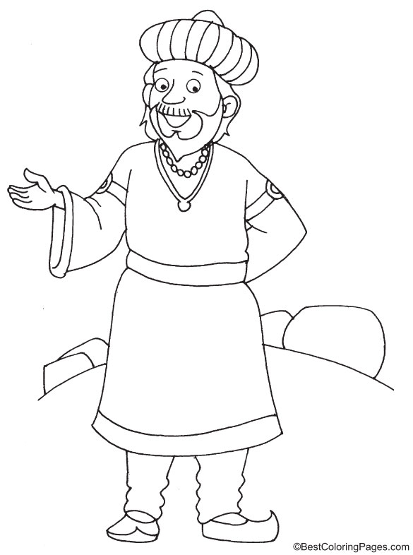 Arabic King coloring page