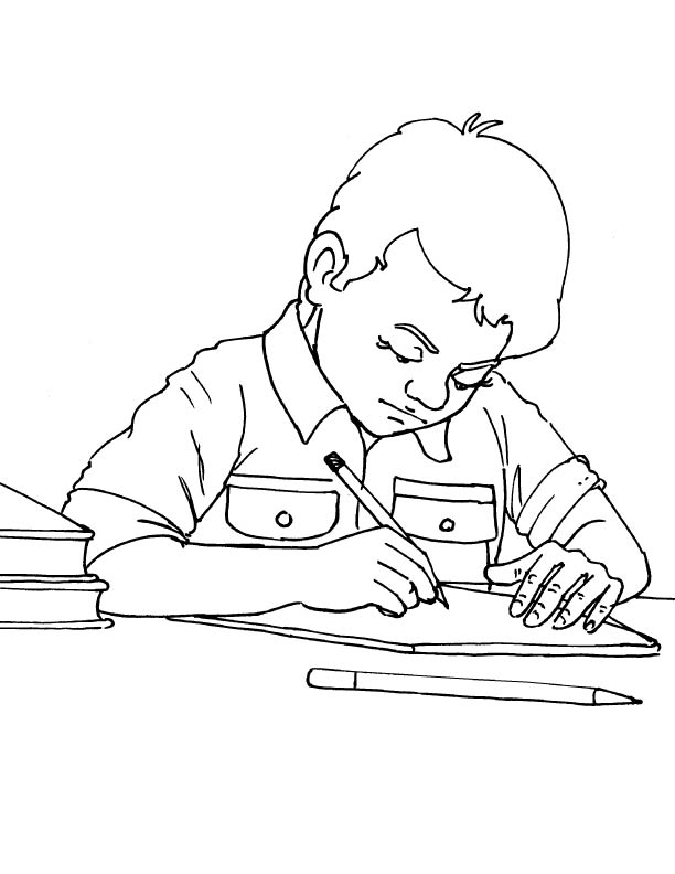 Finish your homework coloring page