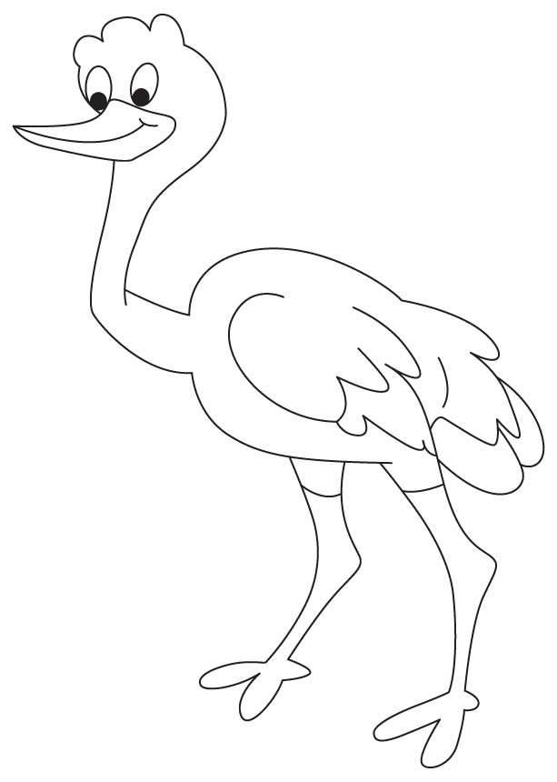Giant ostrich coloring page