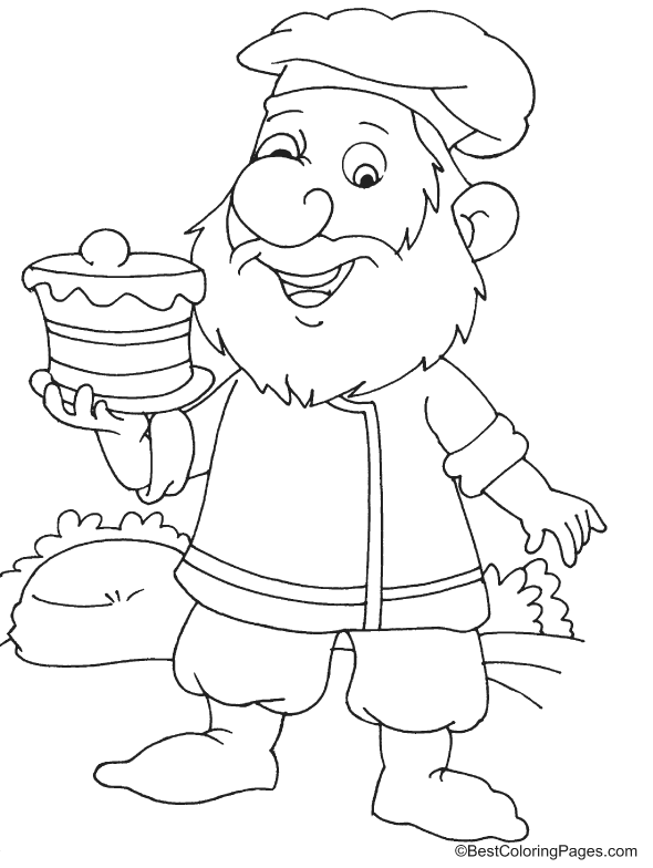 Happy birthday dwarf coloring pages