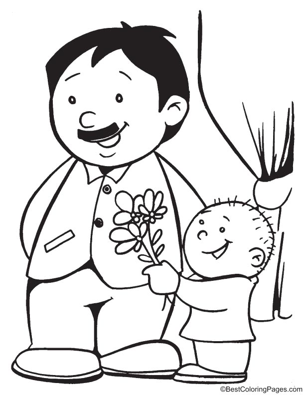 I love you dad coloring page