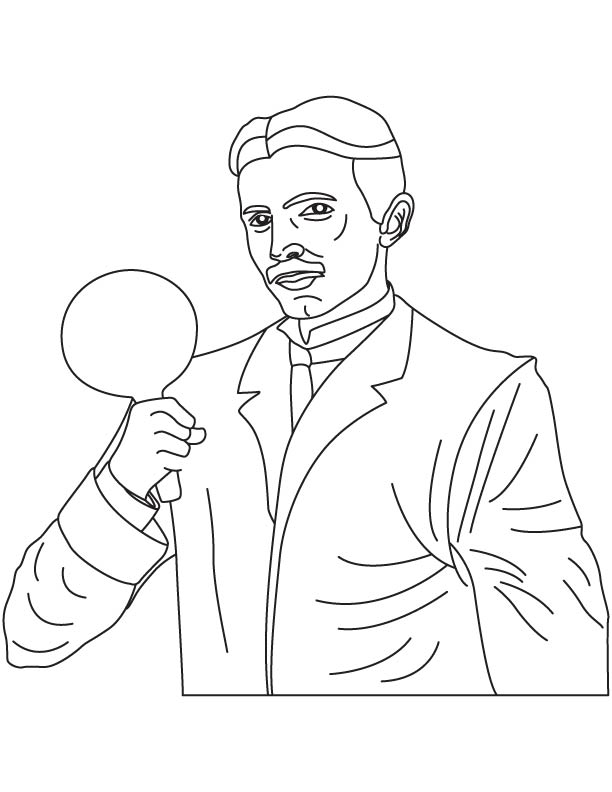 Nikola Tesla coloring page