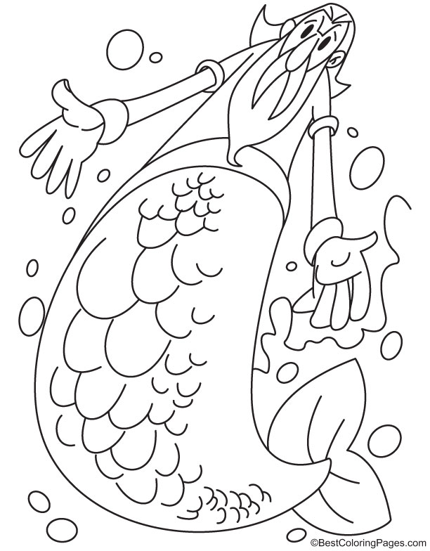 Old age merman coloring pages