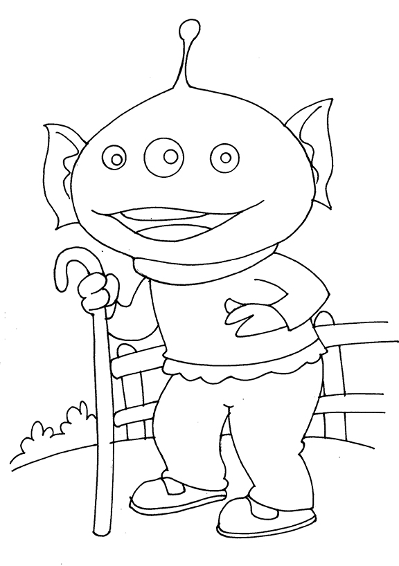 Old monster walking coloring page