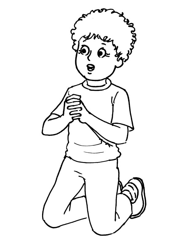 Pray to god coloring page