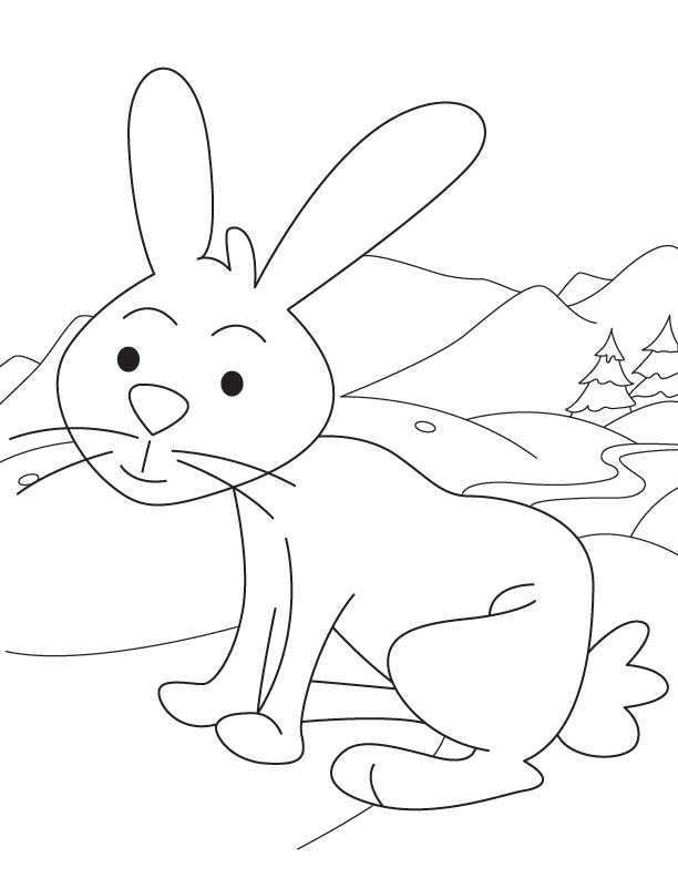 A bunny coloring page