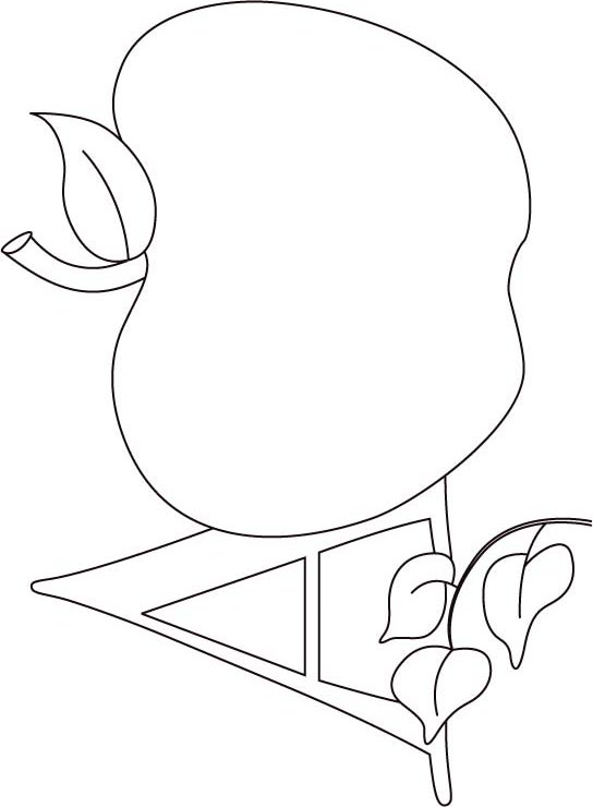 A for apple coloring page for kids