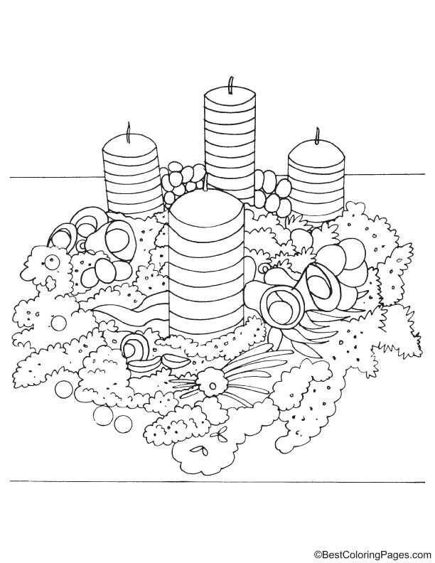 Advent wreaths coloring page