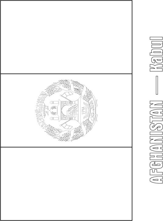 Afghanistan flag coloring page