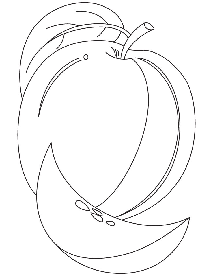 Apple with a leaf coloring pages