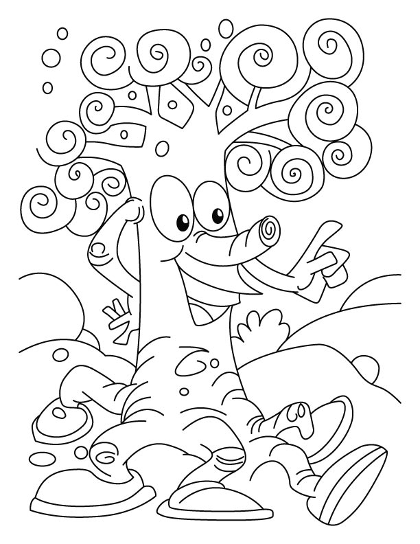 A happy tree coloring pages