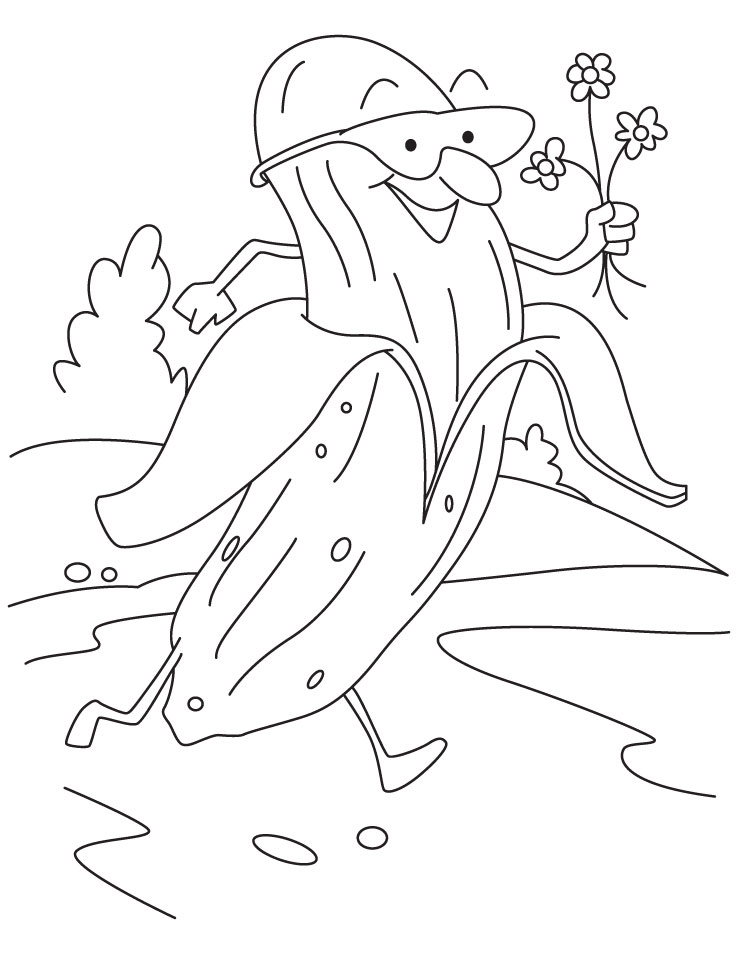 Banana offering flower coloring pages