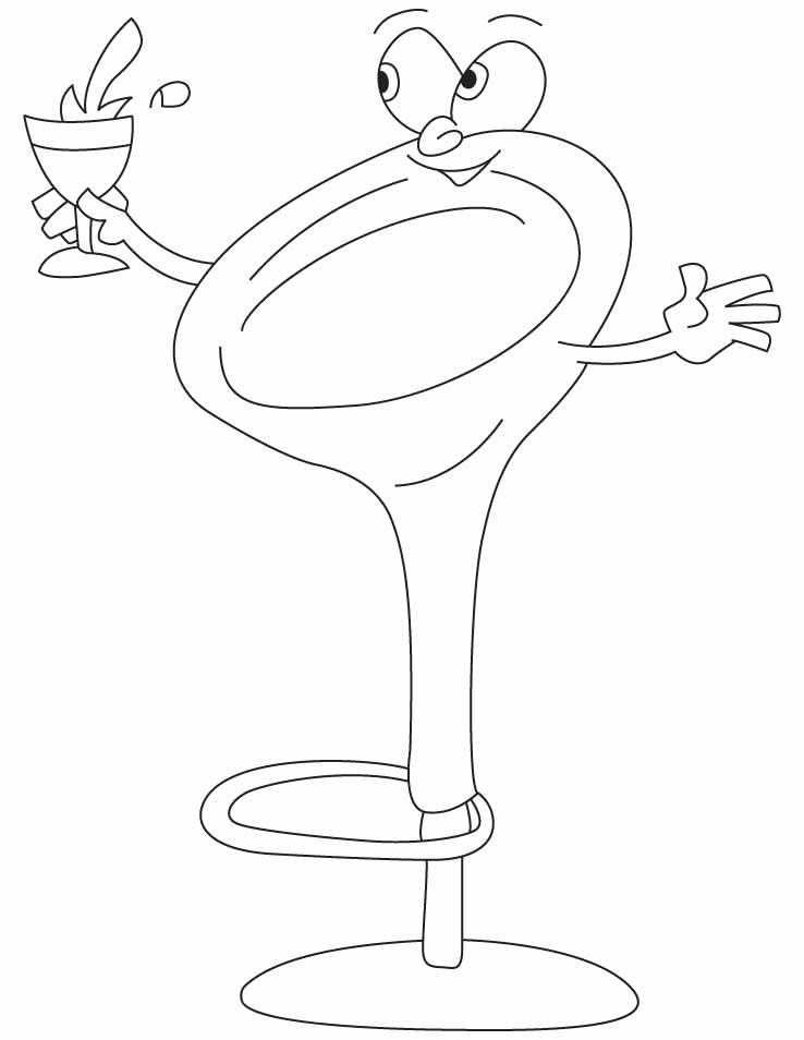 A cartoon bar stool coloring pages