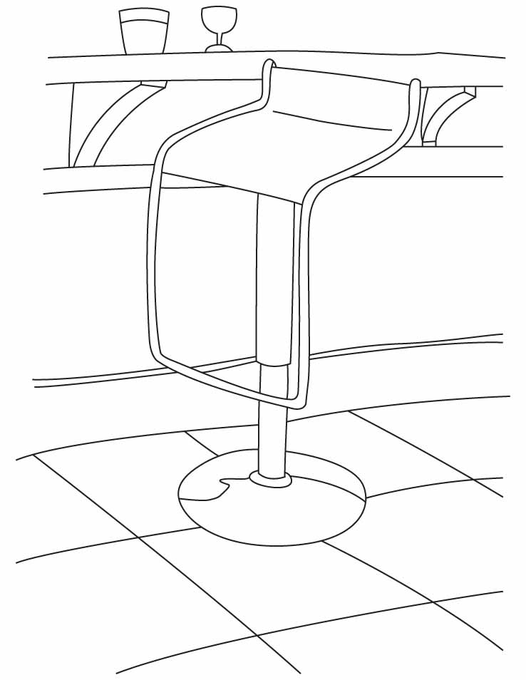 A modern bar stool coloring pages