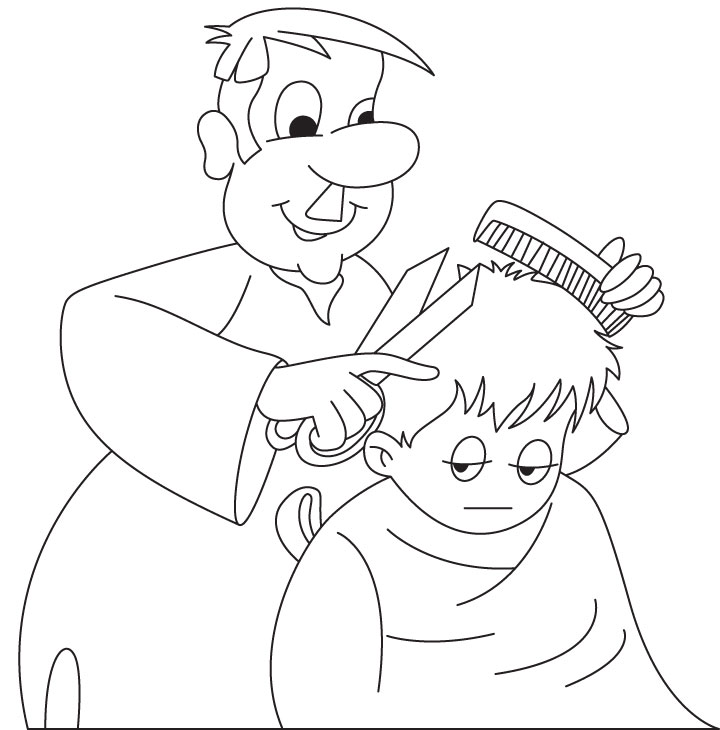 Barber coloring page