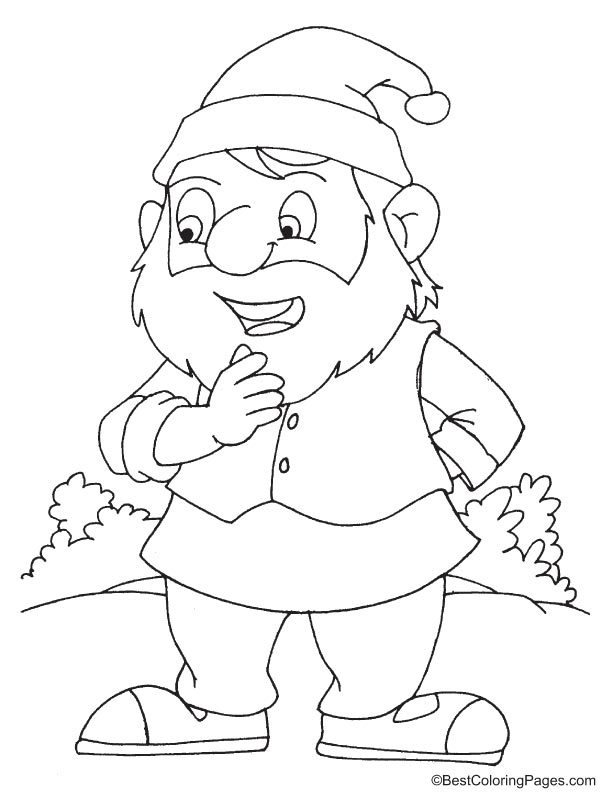 Bashful dwarf coloring page