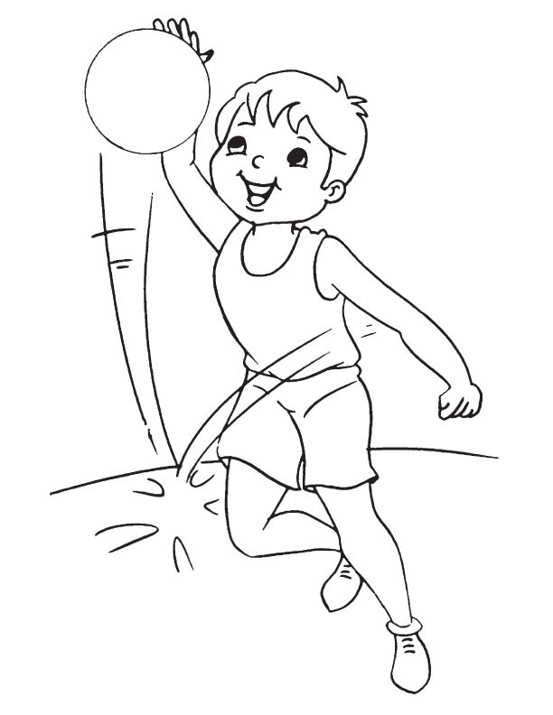 Basketball practice coloring page