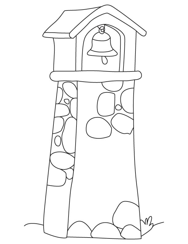 Bell tower coloring page