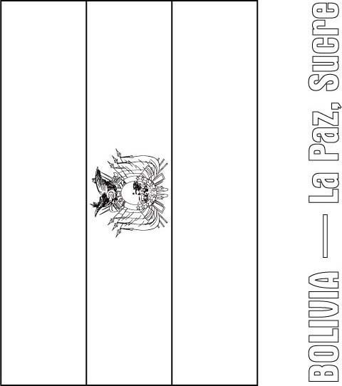 Bolivia flag coloring page