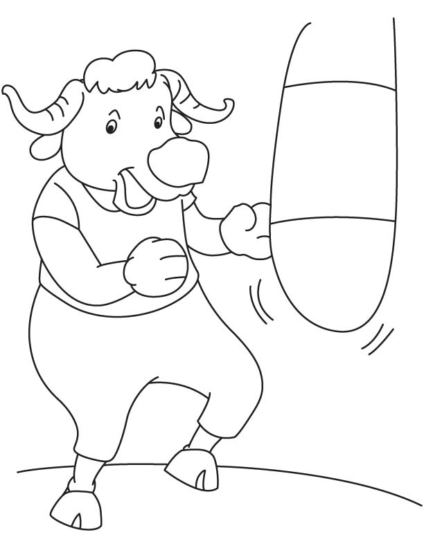 Boxer bull coloring page