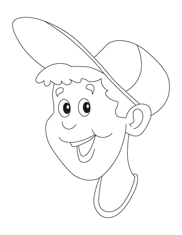 A cute boy wearing cap coloring pages