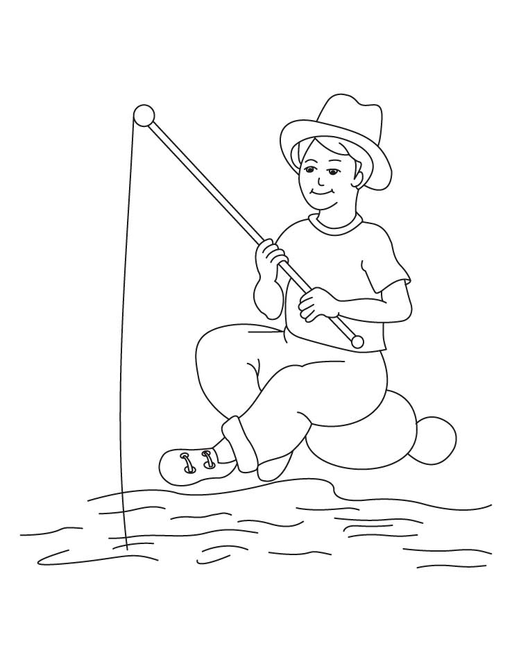 Boy wearing hat coloring pages