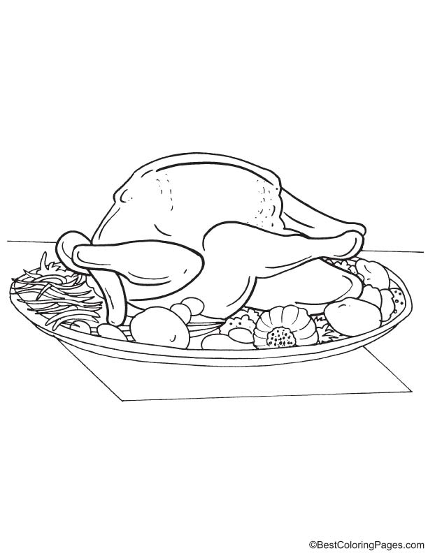 Brine soaked turkey coloring page