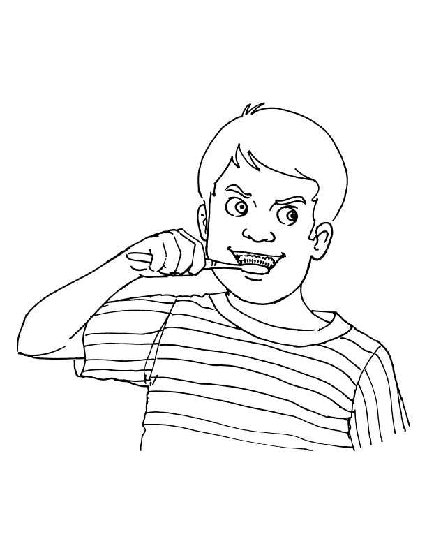 Brush you teeth coloring page