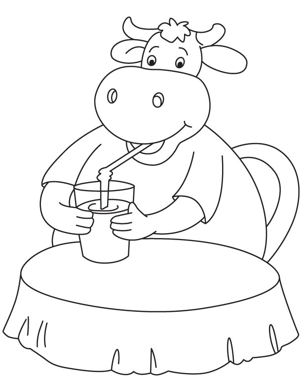 Buffalo drinks coloring page