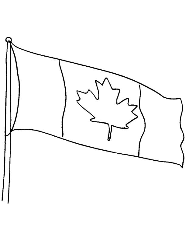Canada flag coloring page