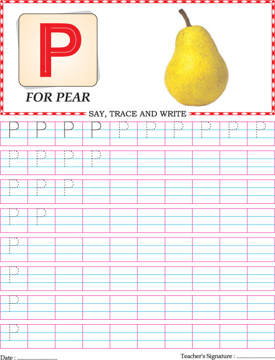 Capital letter P practice worksheet