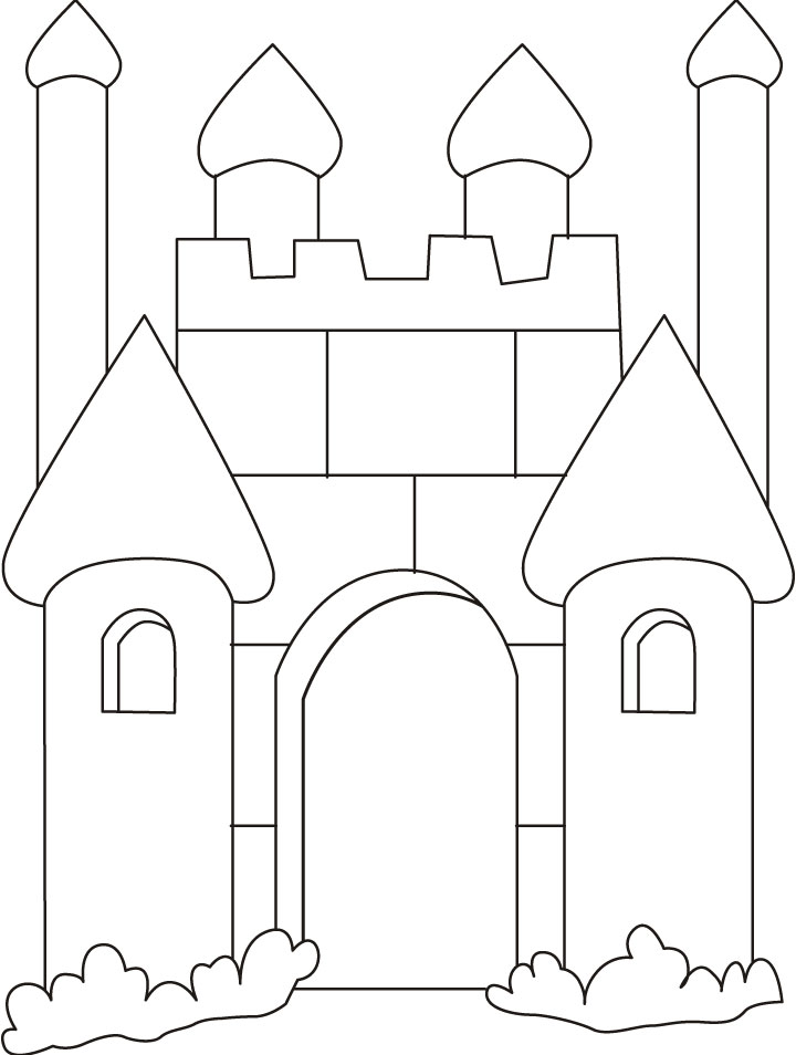 an easy castle Colouring Pages