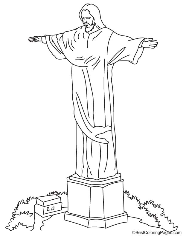 Christ the redeemer coloring page