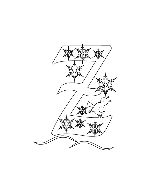 Christmas Alphabet Z Coloring Pages