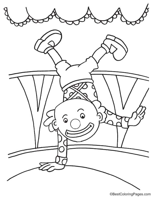 Circus clown coloring page