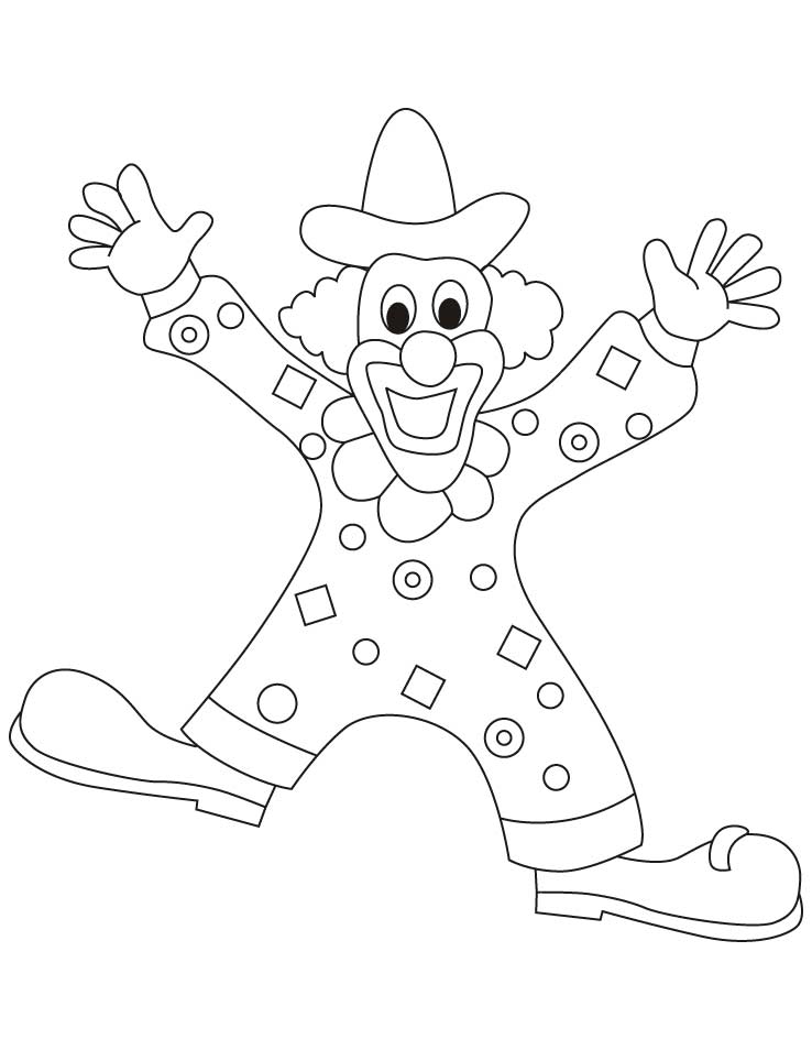 Clown dress coloring pages