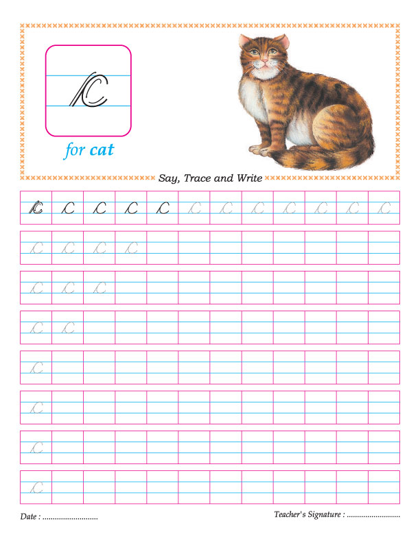 Cursive Small Letter C Practice Worksheet Download Free Cursive Small 