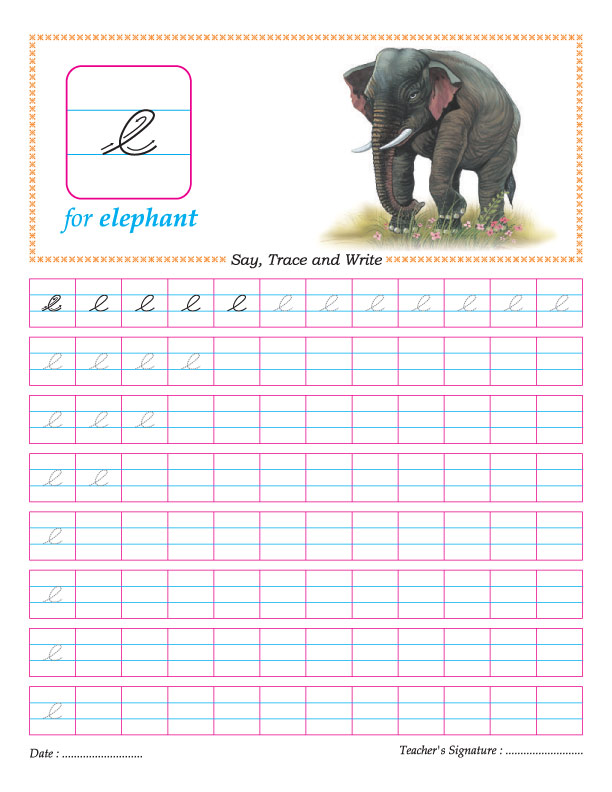 Cursive Small Letter E Practice Worksheet Download Free Cursive Small 