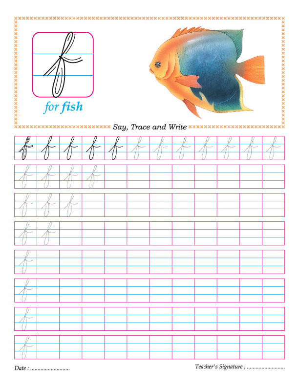 Cursive Small Letter F Practice Worksheet Download Free Cursive Small 