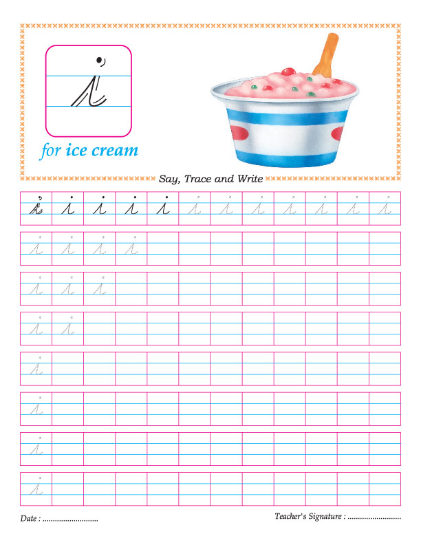 Cursive Small Letter I Practice Worksheet Download Free Cursive Small 