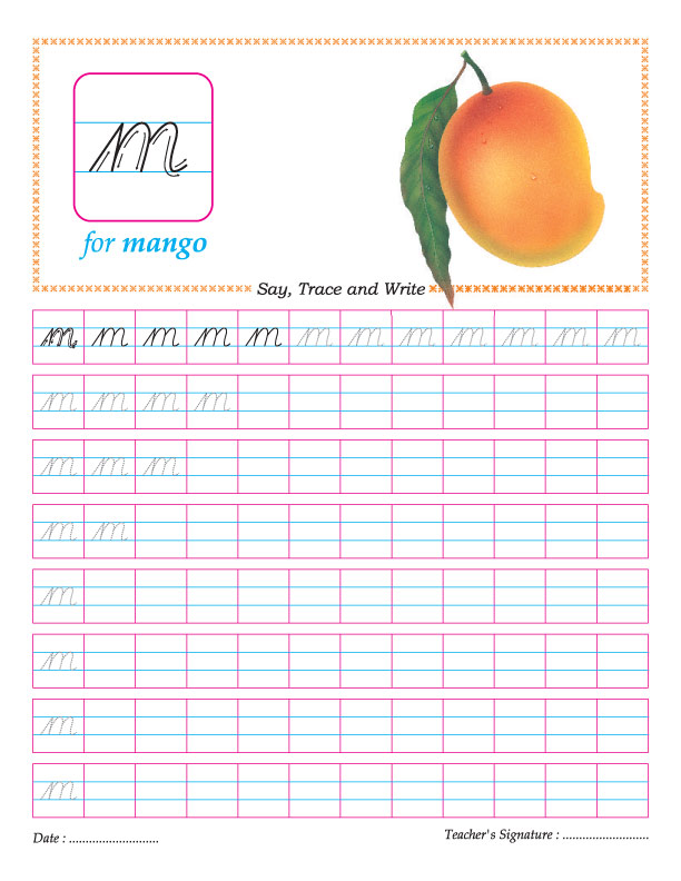 Cursive Small Letter M Practice Worksheet Download Free Cursive Small 