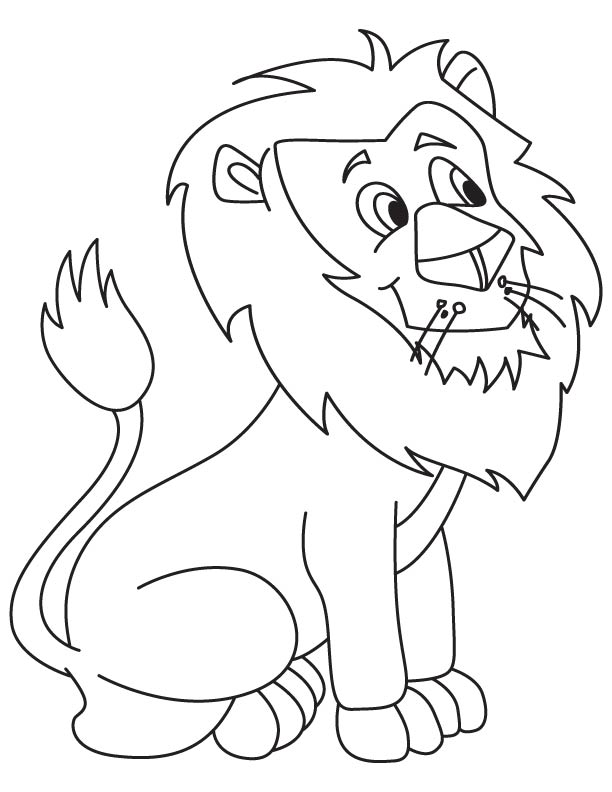 Cute lion cartoon coloring page | Download Free Cute lion cartoon coloring  page for kids | Best Coloring Pages