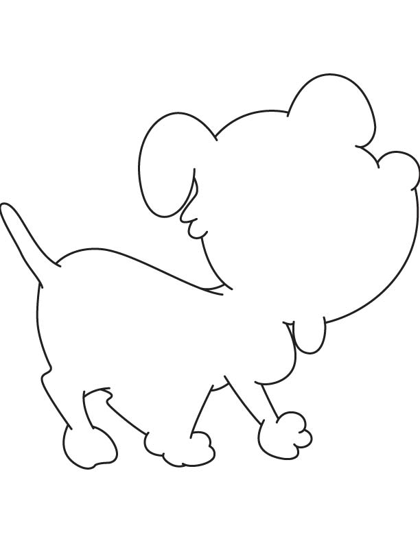 Dog outline coloring page