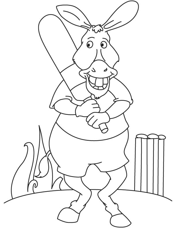 Donkey caught coloring page